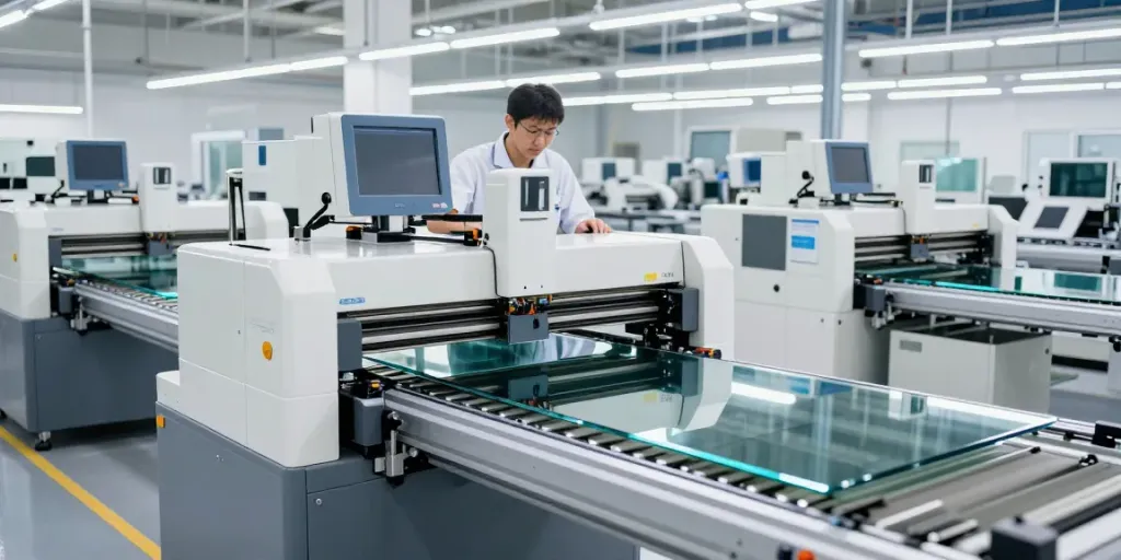 Glass machine suppliers showcase advanced technology in a modern glass production facility.